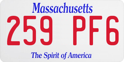 MA license plate 259PF6