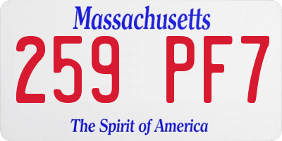 MA license plate 259PF7