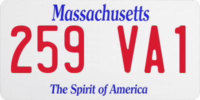 MA license plate 259VA1