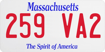 MA license plate 259VA2