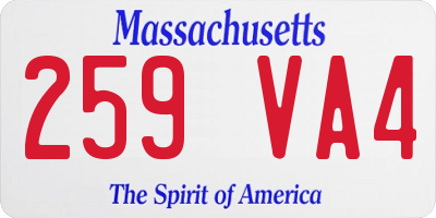 MA license plate 259VA4