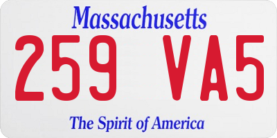 MA license plate 259VA5
