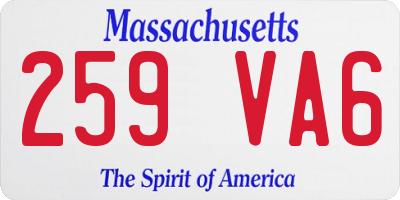 MA license plate 259VA6