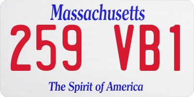 MA license plate 259VB1
