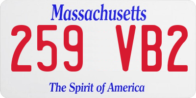 MA license plate 259VB2