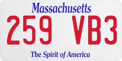 MA license plate 259VB3