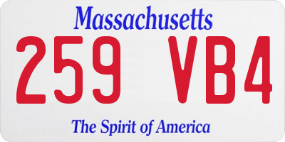 MA license plate 259VB4