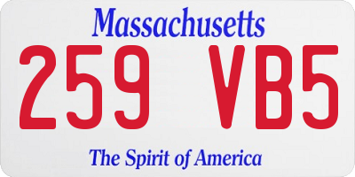 MA license plate 259VB5