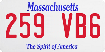 MA license plate 259VB6