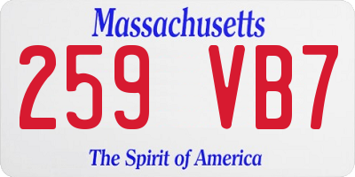 MA license plate 259VB7