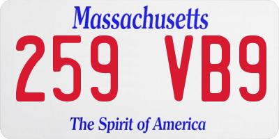MA license plate 259VB9