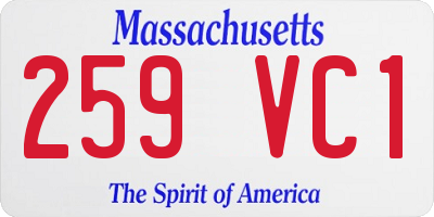 MA license plate 259VC1