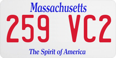 MA license plate 259VC2