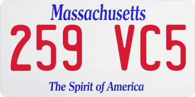 MA license plate 259VC5