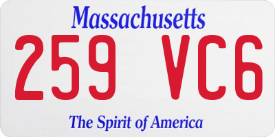 MA license plate 259VC6