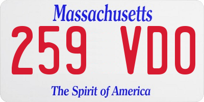 MA license plate 259VD0