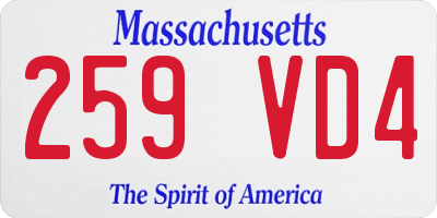 MA license plate 259VD4