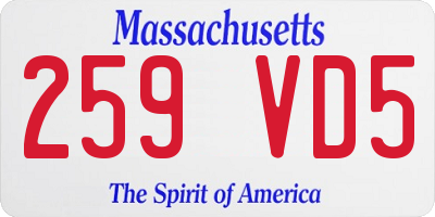 MA license plate 259VD5