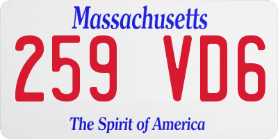 MA license plate 259VD6