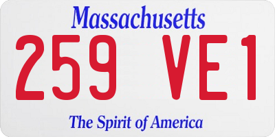 MA license plate 259VE1
