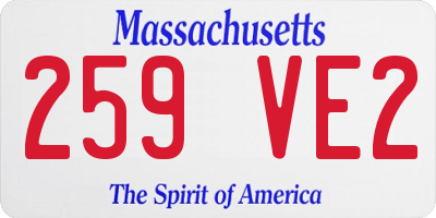 MA license plate 259VE2