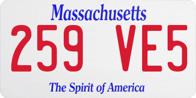 MA license plate 259VE5
