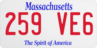 MA license plate 259VE6