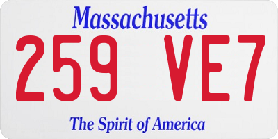 MA license plate 259VE7