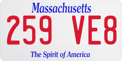 MA license plate 259VE8