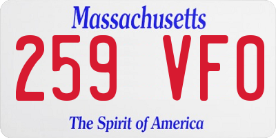 MA license plate 259VF0