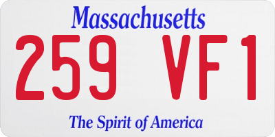 MA license plate 259VF1