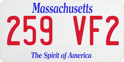 MA license plate 259VF2