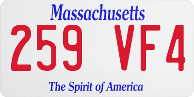 MA license plate 259VF4