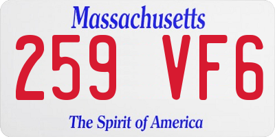 MA license plate 259VF6