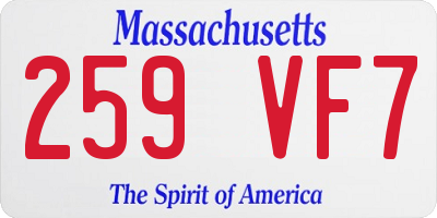 MA license plate 259VF7