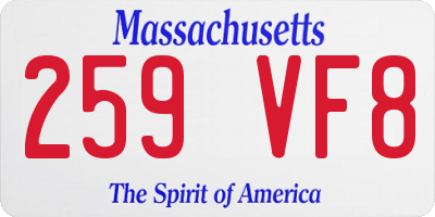 MA license plate 259VF8
