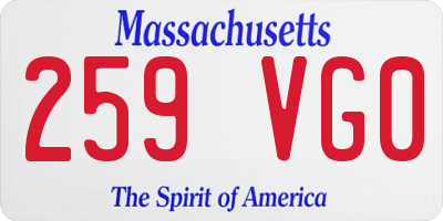 MA license plate 259VG0