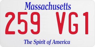 MA license plate 259VG1