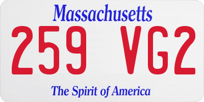 MA license plate 259VG2