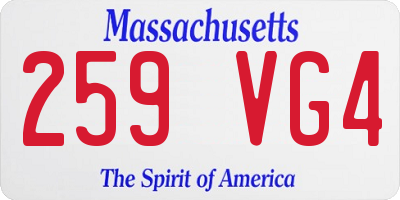 MA license plate 259VG4