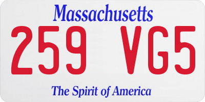 MA license plate 259VG5