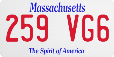 MA license plate 259VG6