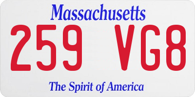 MA license plate 259VG8