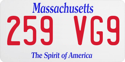 MA license plate 259VG9