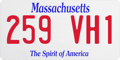 MA license plate 259VH1