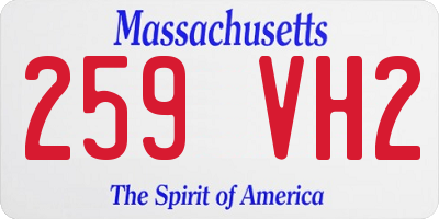 MA license plate 259VH2