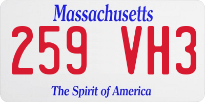 MA license plate 259VH3
