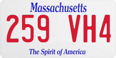 MA license plate 259VH4