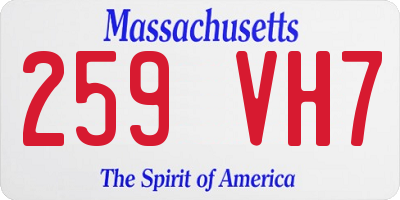 MA license plate 259VH7