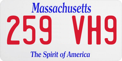 MA license plate 259VH9